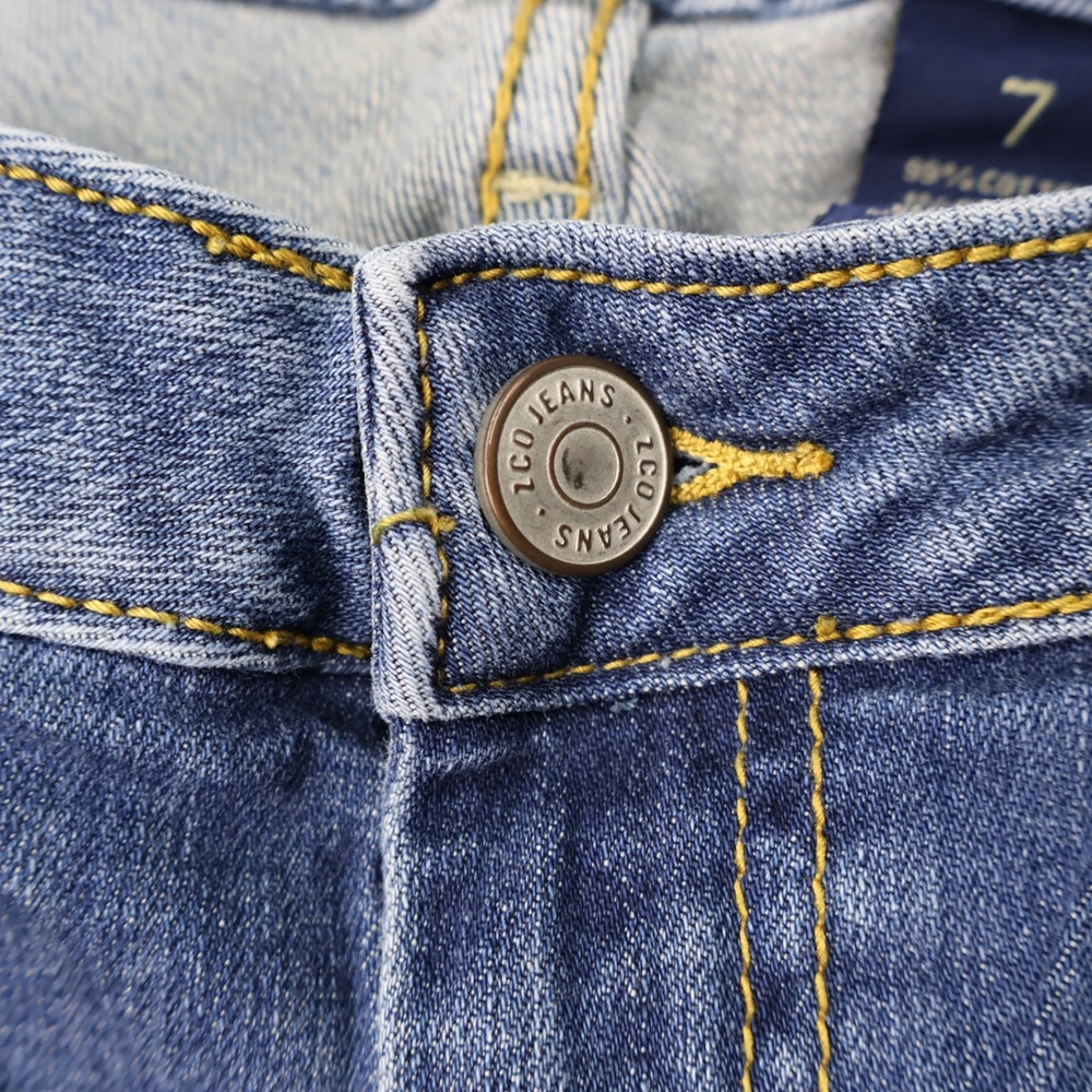 Womens Low Rise Skinny Jeans Medium Wash Embroidered Back Pockets Blue Size 7 - Picture 3 of 11